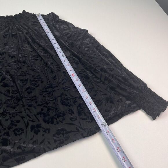 Knox Rose Burnout Velvet Floral Top L Whimsigoth Fairy Grunge Dark Cottagecore - Picture 7 of 13